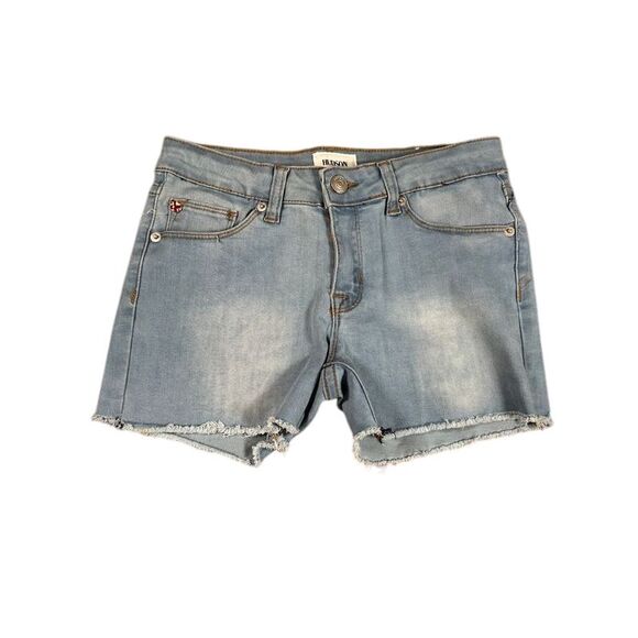 Hudson Kids Light Wash Denim Shorts Ava Stretch Frayed Hem Summer Casual Size 14 - Picture 1 of 5